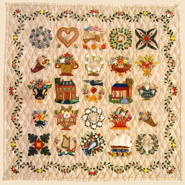 Miniature Baltimore Album quilt by Jeni Buechel